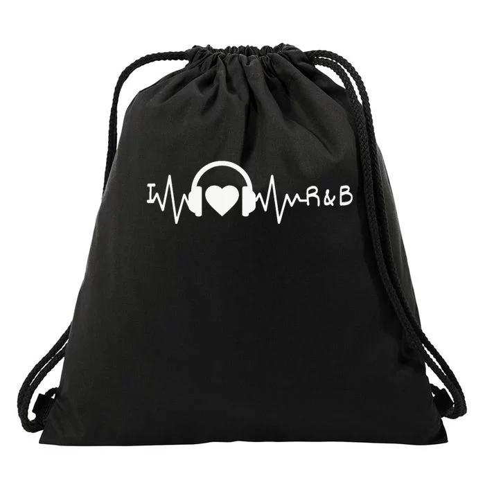 I Love R&B Heartbeat Rhythm and Blues Music 90's RnB Drawstring Bag