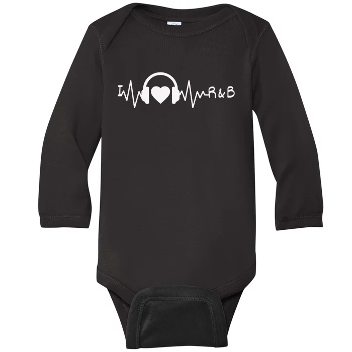 I Love R&B Heartbeat Rhythm and Blues Music 90's RnB Baby Long Sleeve Bodysuit