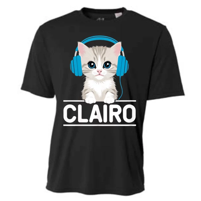 I Love Red Heart Personalized My Clairo First Name Cat Cooling Performance Crew T-Shirt