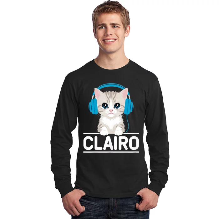 I Love Red Heart Personalized My Clairo First Name Cat Long Sleeve Shirt