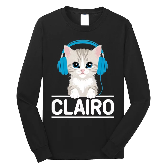 I Love Red Heart Personalized My Clairo First Name Cat Long Sleeve Shirt