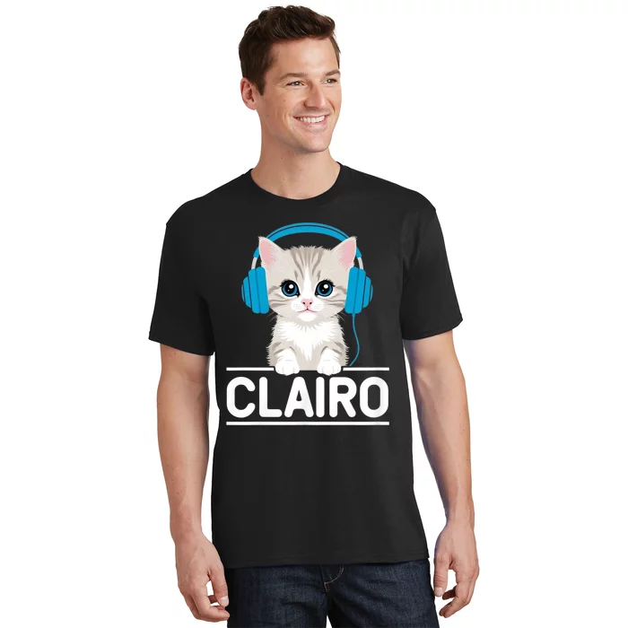 I Love Red Heart Personalized My Clairo First Name Cat T-Shirt