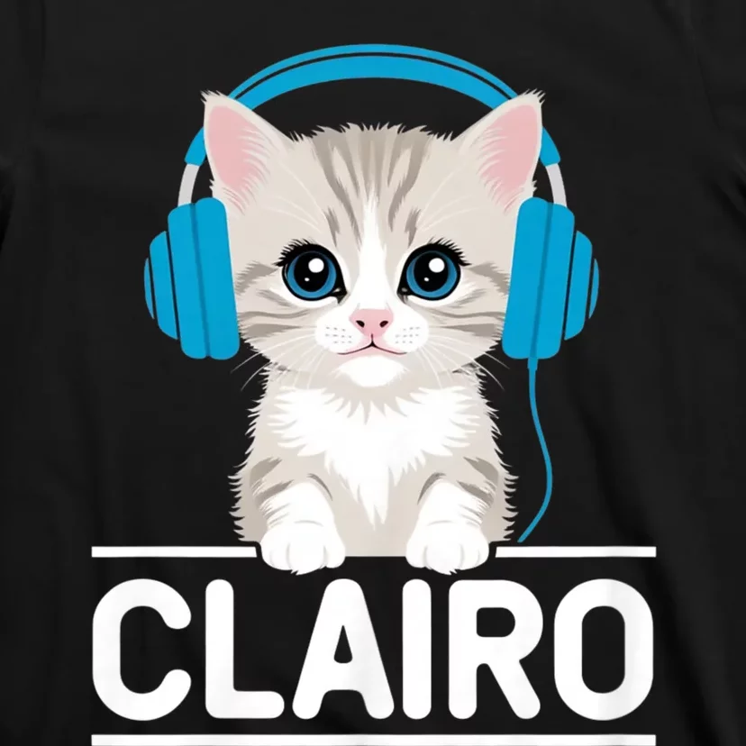 I Love Red Heart Personalized My Clairo First Name Cat T-Shirt