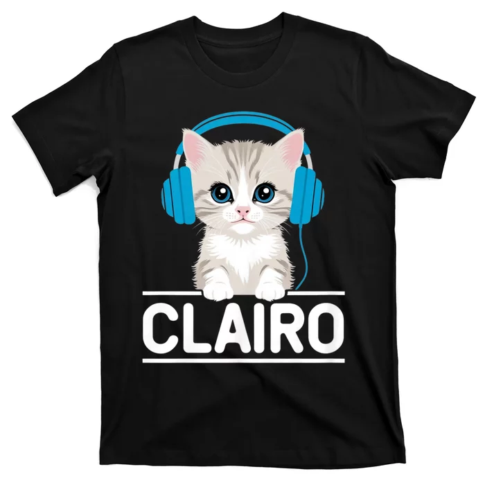 I Love Red Heart Personalized My Clairo First Name Cat T-Shirt