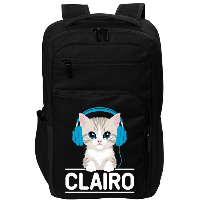 I Love Red Heart Personalized My Clairo First Name Cat Impact Tech Backpack