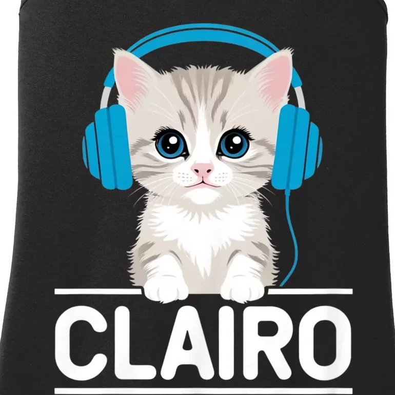 I Love Red Heart Personalized My Clairo First Name Cat Ladies Essential Tank