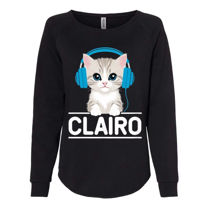 I Love Red Heart Personalized My Clairo First Name Cat Womens California Wash Sweatshirt