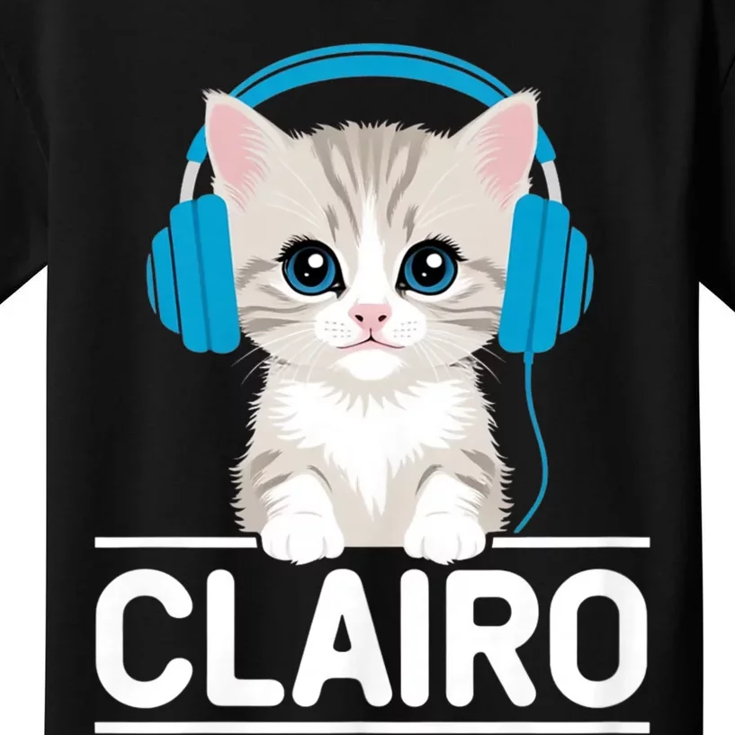 I Love Red Heart Personalized My Clairo First Name Cat Kids T-Shirt