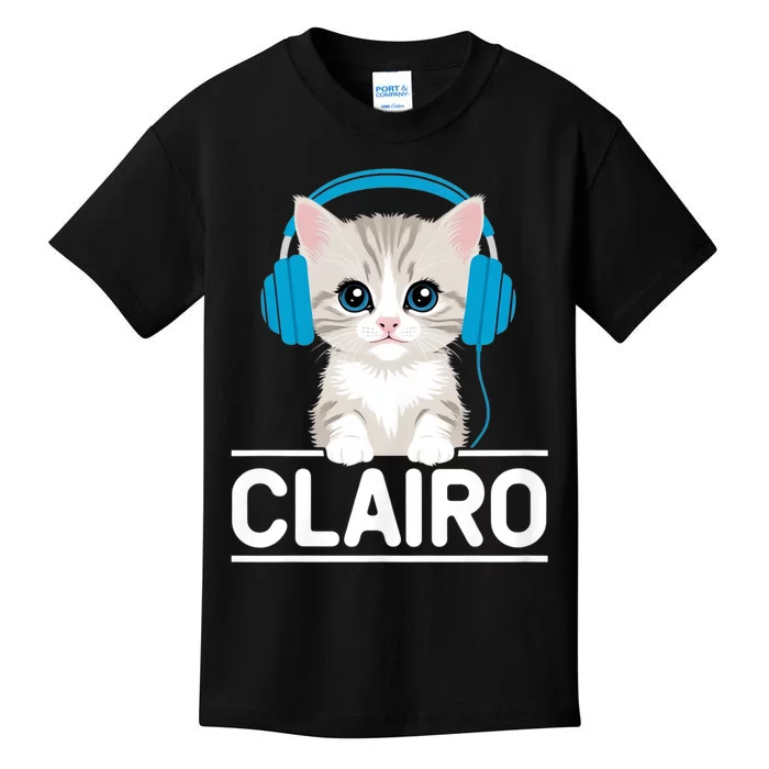 I Love Red Heart Personalized My Clairo First Name Cat Kids T-Shirt