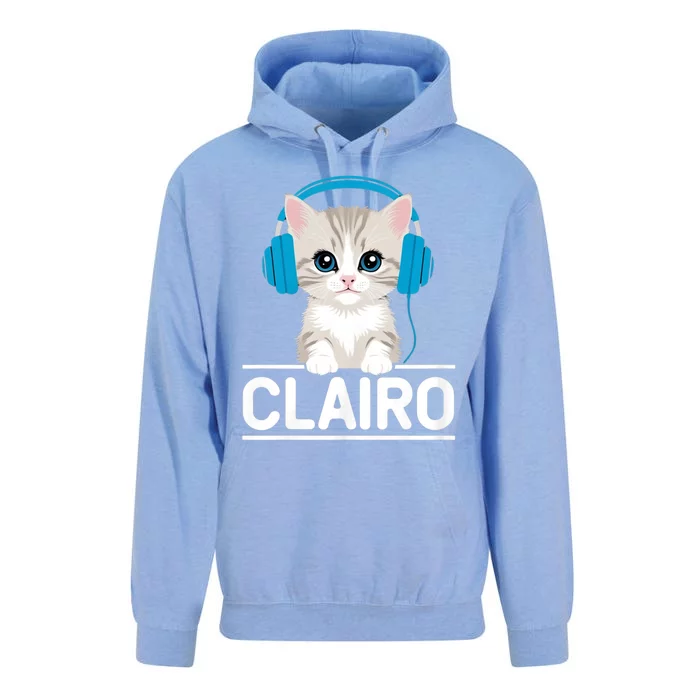 I Love Red Heart Personalized My Clairo First Name Cat Unisex Surf Hoodie