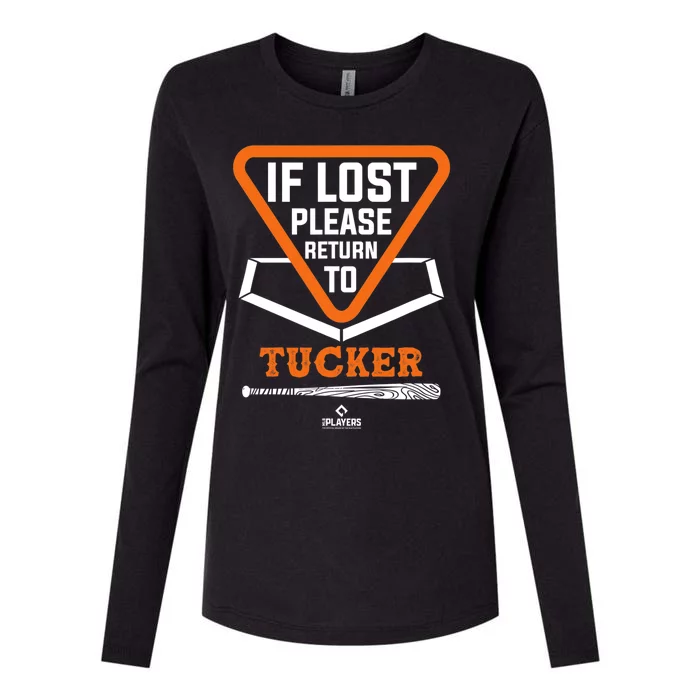 If Lost Return to Kyle Tucker Funny Baseball Sayings Womens Cotton Relaxed Long Sleeve T-Shirt