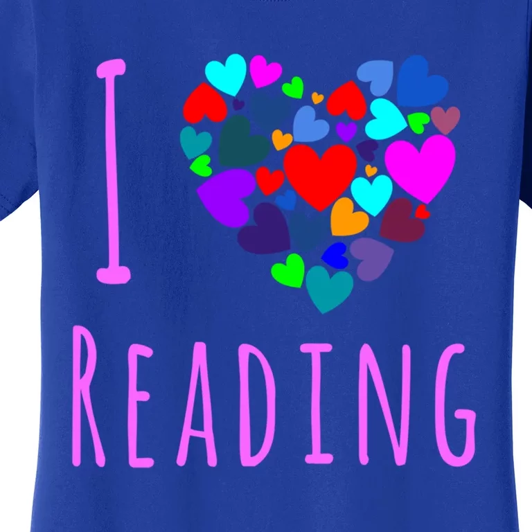 I Love Reading Gift Funny Gift Heart Love Books Reading Club Women's T-Shirt