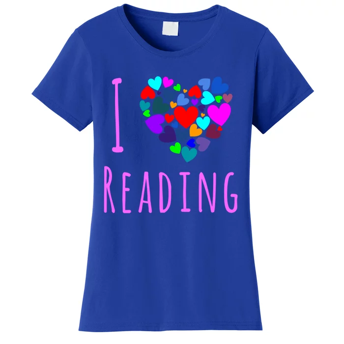 I Love Reading Gift Funny Gift Heart Love Books Reading Club Women's T-Shirt