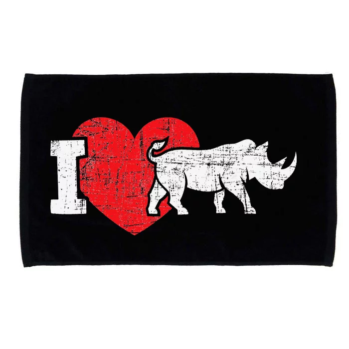 I Love Rhino Rhinoceros Safari Animal Zookeeper Zoology Microfiber Hand Towel