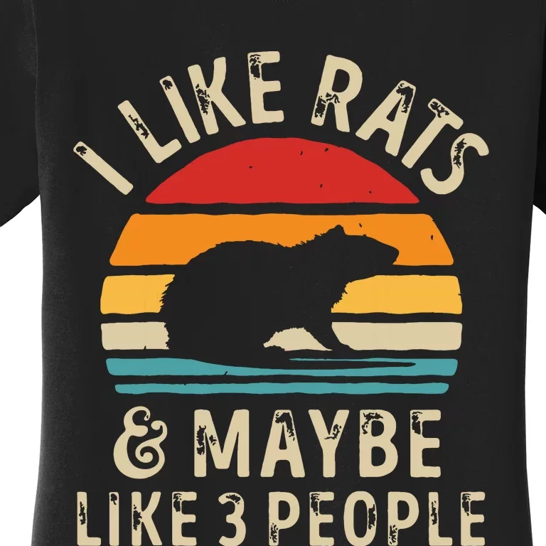 I Like Rats And Maybe 3 People Rat Lover Rodent Retro Men Women's T-Shirt