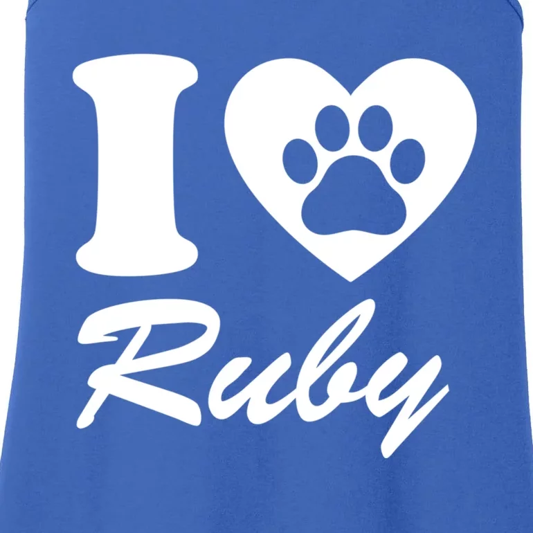 I Love Ruby Dog Name Funny For Dog Lovers Gift Ladies Essential Tank