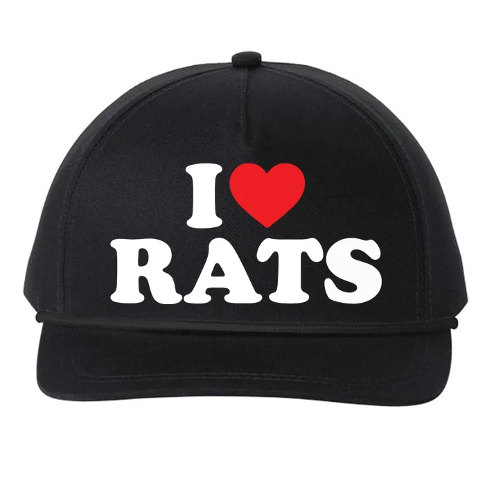 I Love Rats I Heart Rats I Love Rats Snapback Five-Panel Rope Hat