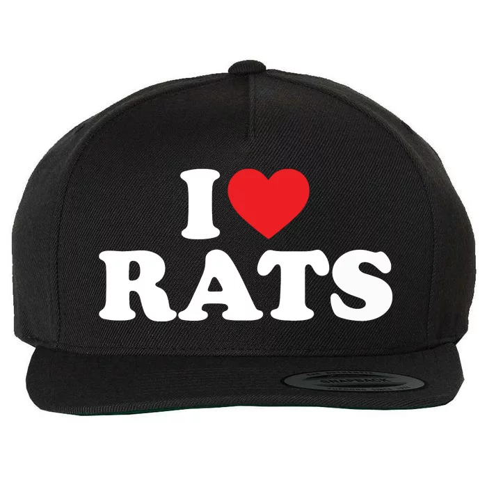 I Love Rats I Heart Rats I Love Rats Wool Snapback Cap