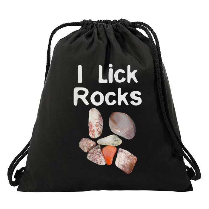 I Lick Rocks Agate Collector Geologist Mineral Design Drawstring Bag