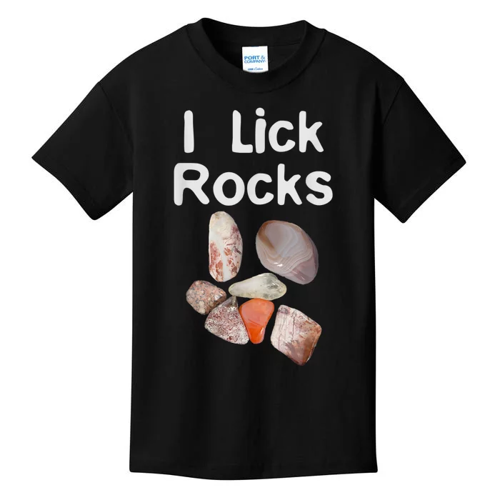 TeeShirtPalace | I Lick Rocks Agate Collector Geologist Mineral Design Kids  T-Shirt