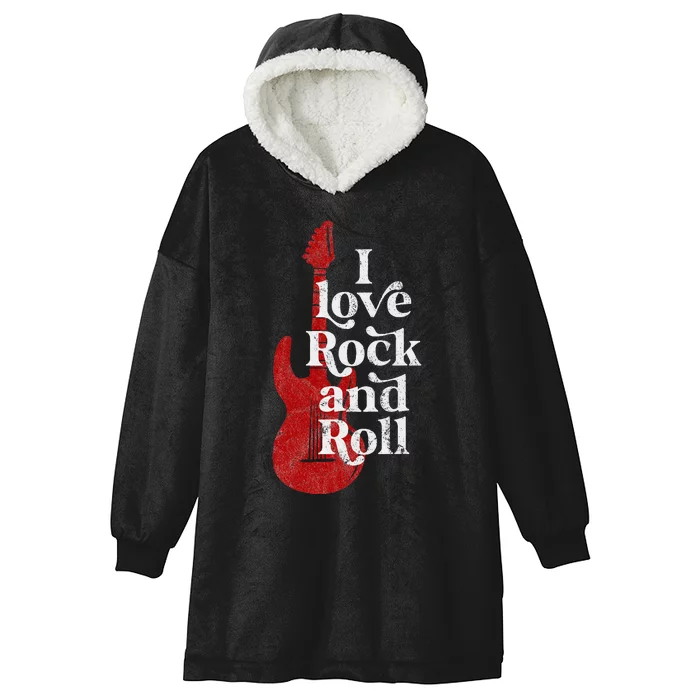 I Love Rock And Roll Hooded Wearable Blanket