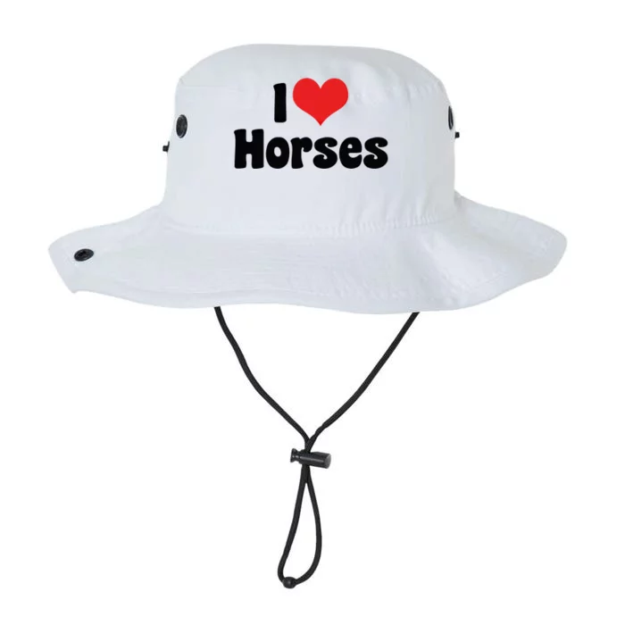 I Love Red Heart Horses Great Gift Horse Cow Rodeo Country Lover Cute Gift Legacy Cool Fit Booney Bucket Hat