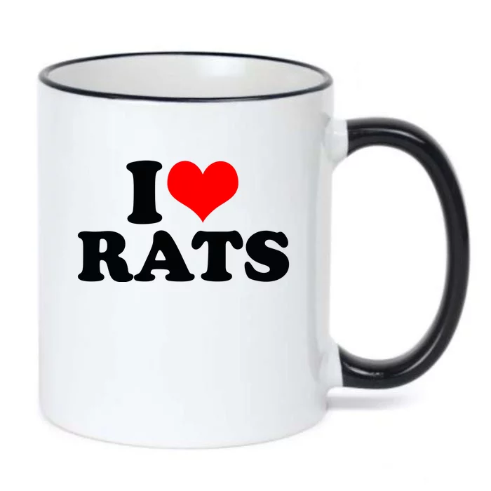 I Love Rats Black Color Changing Mug