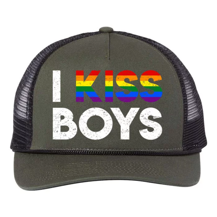 I Lgbt Rainbow Pride Month Vintage Twink Gay Gift Retro Rope Trucker Hat Cap