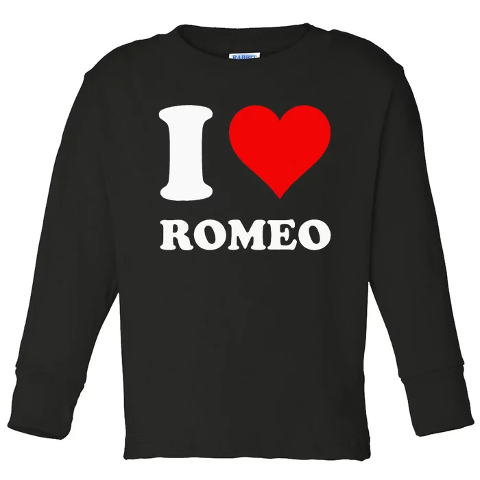 I Love Romeo Toddler Long Sleeve Shirt