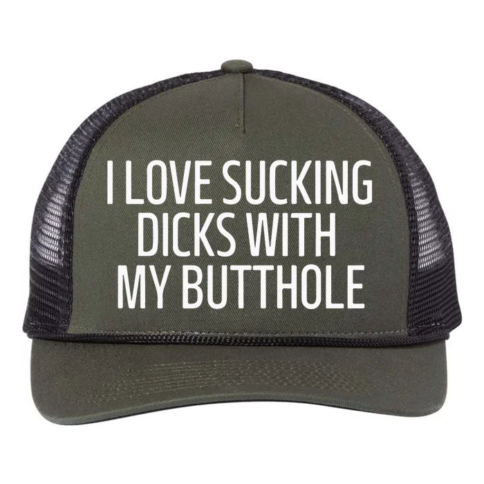 I Love Sucking Dicks With My Butthole Retro Rope Trucker Hat Cap