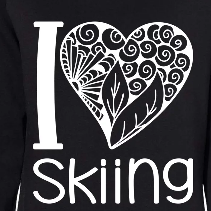 I Love Skiing For Ski Lovers Gift Womens California Wash Sweatshirt