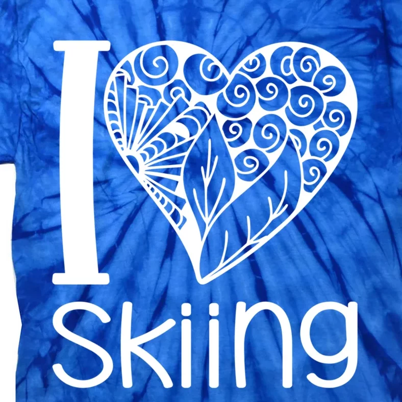 I Love Skiing For Ski Lovers Gift Tie-Dye T-Shirt