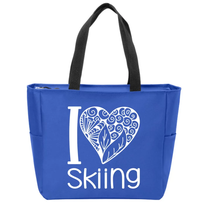 I Love Skiing For Ski Lovers Gift Zip Tote Bag