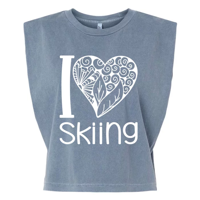 I Love Skiing For Ski Lovers Gift Garment-Dyed Women's Muscle Tee