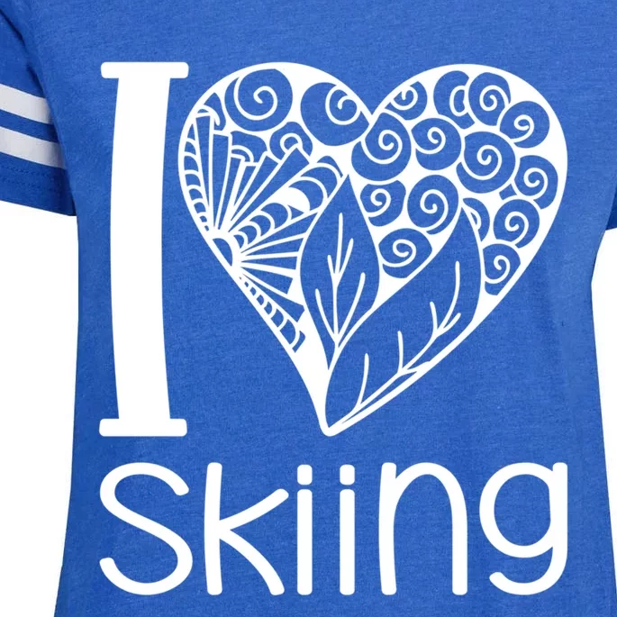 I Love Skiing For Ski Lovers Gift Enza Ladies Jersey Football T-Shirt