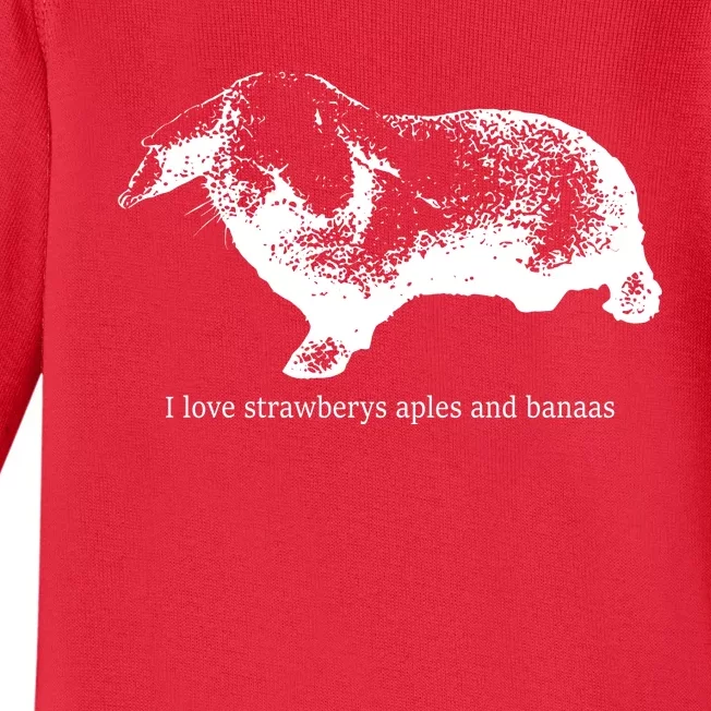 I Love Strawberys Aples And Banaas Baby Long Sleeve Bodysuit