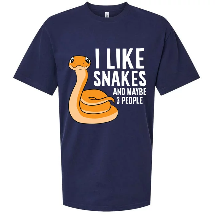 I Like Snakes And Maybe 3 People Snake Reptile Lover Gift Sueded Cloud Jersey T-Shirt