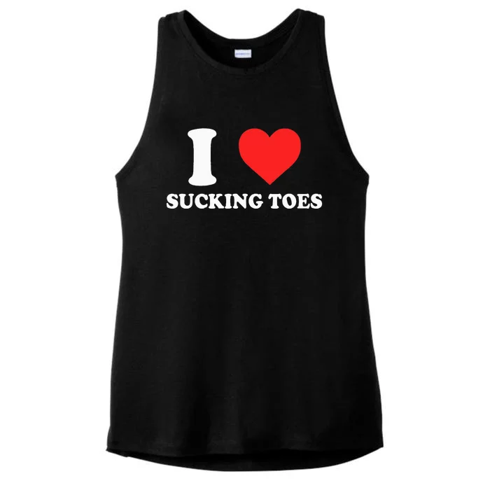 I Love Sucking Toes Heart Ladies Tri-Blend Wicking Tank