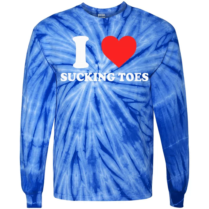 I Love Sucking Toes Heart Tie-Dye Long Sleeve Shirt