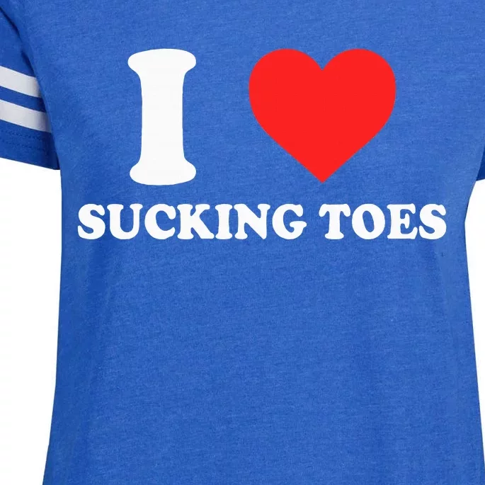 I Love Sucking Toes Heart Enza Ladies Jersey Football T-Shirt