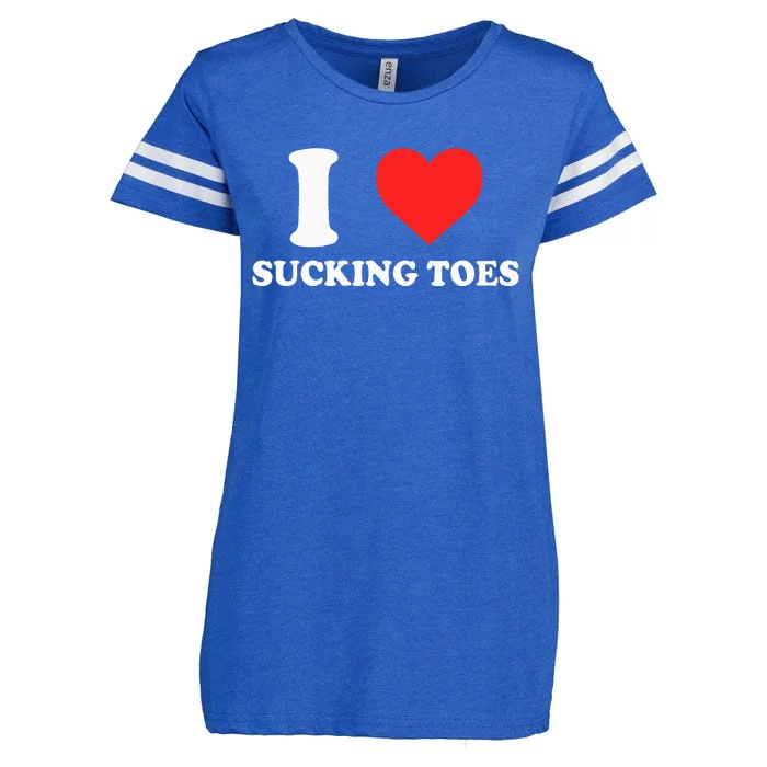 I Love Sucking Toes Heart Enza Ladies Jersey Football T-Shirt