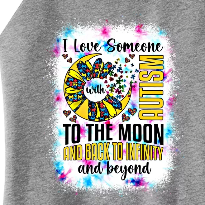 I Love Someone With Autism Moon And Back Support Autism Gift Women’s Perfect Tri Rocker Tank