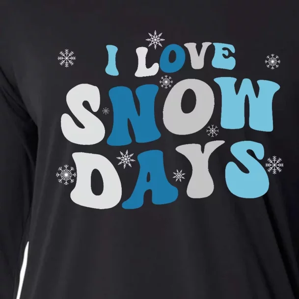 I Love Snow Days Snow Day Supporter Snow Lover Cooling Performance Long Sleeve Crew