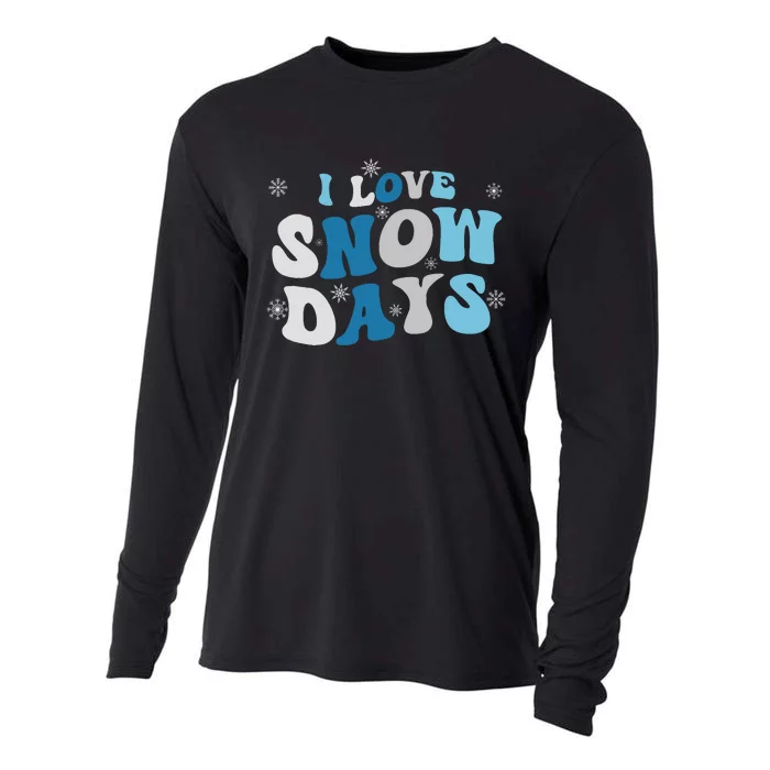 I Love Snow Days Snow Day Supporter Snow Lover Cooling Performance Long Sleeve Crew