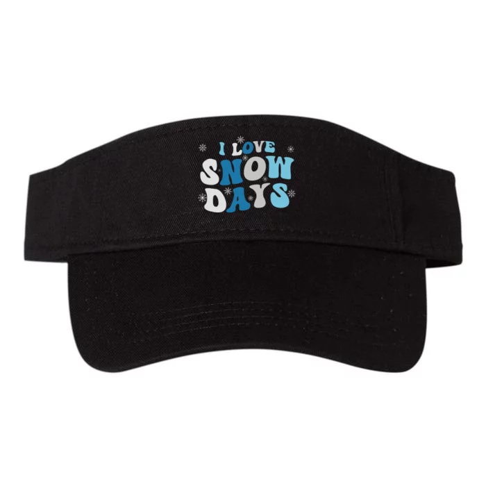 I Love Snow Days Snow Day Supporter Snow Lover Valucap Bio-Washed Visor