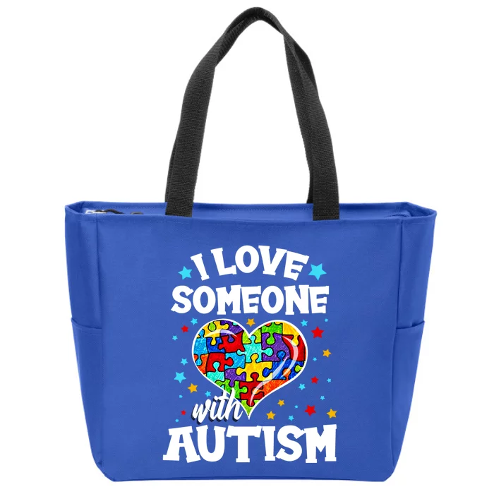 I Love Someone With Autism Gift Zip Tote Bag