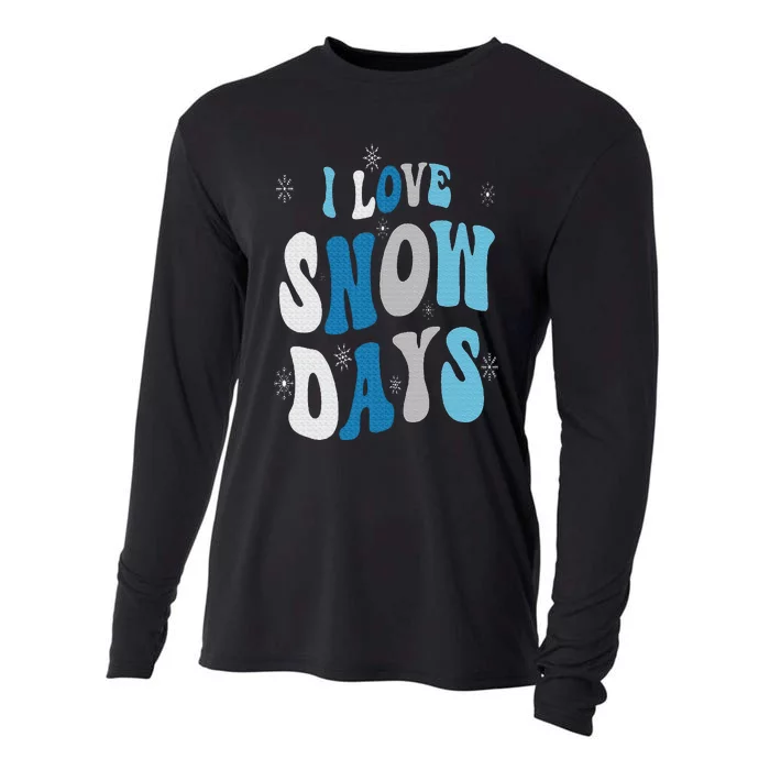 I Love Snow Days Snow Day Supporter Snow Lover Cooling Performance Long Sleeve Crew