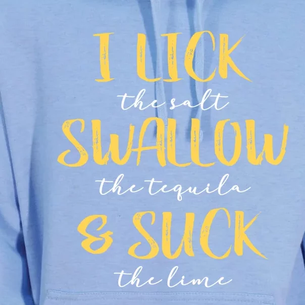 I Lick Salt Swallow Tequila Suck Lime Funny Mexican Ing Gift Unisex Surf Hoodie