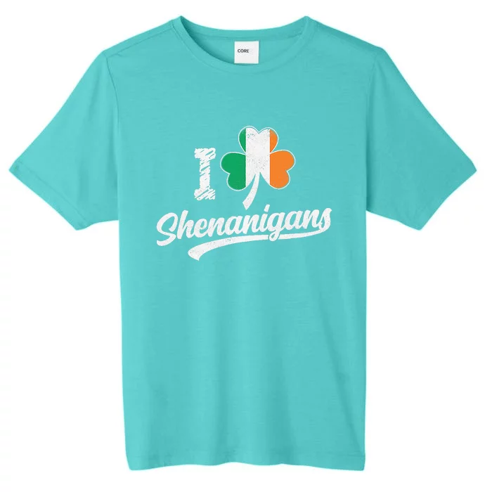 I Love Shenanigans St Patricks Day Clover Irish Shamrock ChromaSoft Performance T-Shirt