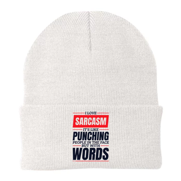 I Love Sarcasm ItS Like Punching People In The Face Knit Cap Winter Beanie